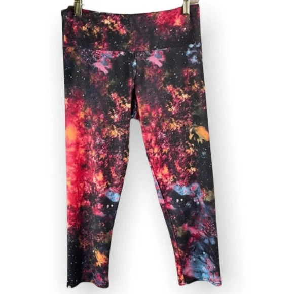 ONZIE Galaxy Pattern High Waist Leggings Multicoloured Spacecore Print Size S/M - Picture 2 of 10